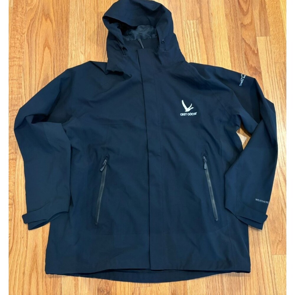 EDDIE BAUER Stadium Jacket Men's 2XL Black Soft Shell Hooded Lined Company Logo